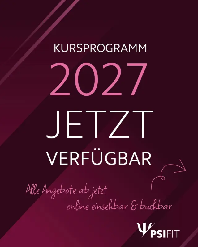 Das Kursprogramm 2027 ist da.
Auch im neuen Kursjahr erwartet Sie ein vielseitiges Programm mit Fortbildungen, die aktuelle wissenschaftliche Erkenntnisse mit klinisch relevanten Fragestellungen verbinden.
Das Programm umfasst sowohl bewährte psychotherapeutische Inhalte als auch innovative Ansätze, die neue Perspektiven für die therapeutische Praxis eröffnen und dazu beitragen, klinische Kompetenzen gezielt zu vertiefen.
Alle Veranstaltungen werden durch unseren wissenschaftlichen Beirat geprüft und sind bei der Ärztekammer Niedersachsen mit jeweils 20 Fortbildungspunkten (CME) zertifiziert.
Bei der Auswahl und Zusammenstellung der Themen stehen wissenschaftliche Relevanz, fachliche Qualität und die konkrete Anwendbarkeit für den therapeutischen Alltag im Mittelpunkt.
Entdecken Sie jetzt das Psi Fit Programm 2027 und planen Sie Ihre fachliche Weiterbildung für das kommende Jahr. Eine frühzeitige Anmeldung ermöglicht Ihnen zudem, von attraktiven Frühbucherkonditionen zu profitieren und Ihr Fortbildungsjahr frühzeitig zu strukturieren.
Jetzt Programm entdecken, Plätze sichern und das Fortbildungsjahr 2026 gezielt planen.

Buchen Sie jetzt! Anmeldungen erbitten wir bevorzugt über unsere Webseite (http://www.psifit.de), sind aber auch per E-Mail, Fax und postalisch möglich. Den Link finden Sie auch direkt in unserer Bio.

#PsiFit #Psychotherapie #wolfsburg #fortbildung #niedersachsen #ärztekammer #niedersachsen #psychologie #akademie